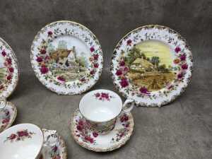 Three Royal Albert 'Four Seasons' porcelain duo and side plate sets - 2