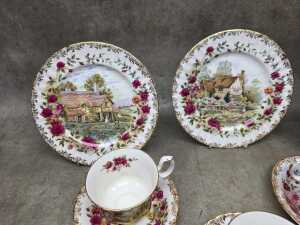 Three Royal Albert 'Four Seasons' porcelain duo and side plate sets - 4