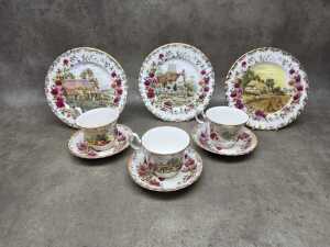 Three Royal Albert 'Four Seasons' porcelain duo and side plate sets - 7