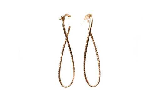 A pair of Italian twisted hoop earrings in 9 carat yellow gold