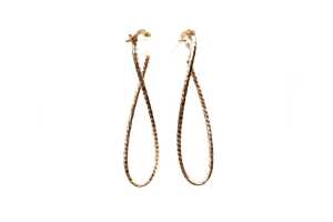 A pair of Italian twisted hoop earrings in 9 carat yellow gold