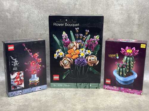 Three LEGO Botanical flower sets