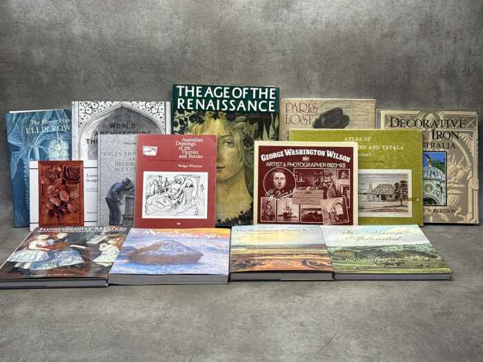 Art history and architecture reference books, including Spooner