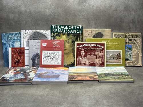 Art history and architecture reference books, including Spooner