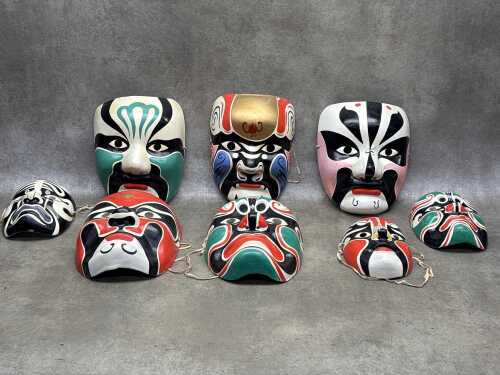 Eight Japanese Kabuki Opera masks