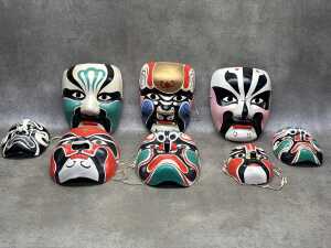 Eight Japanese Kabuki Opera masks
