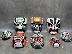 Eight Japanese Kabuki Opera masks - 2