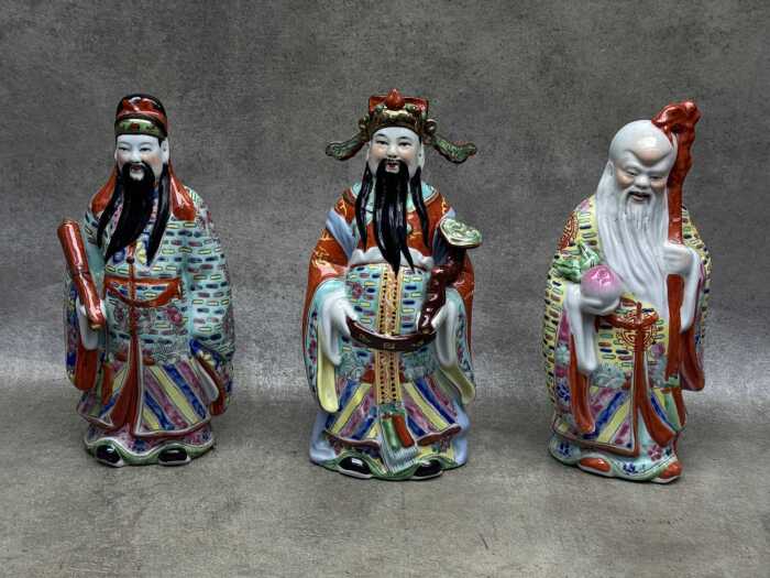 Chinese porcelain Fu Lu Shou figures
