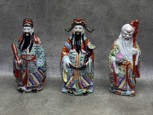 Chinese porcelain Fu Lu Shou figures
