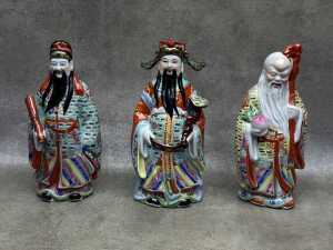 Chinese porcelain Fu Lu Shou figures