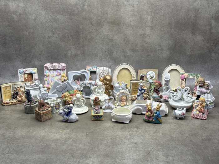 Group of mostly porcelain ornaments
