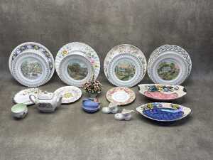 Porcelain, including cabinet plates and floral baskets - 2