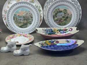 Porcelain, including cabinet plates and floral baskets - 3