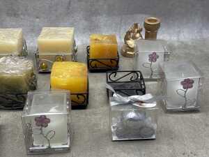 Candle holder, candles and ornaments - 3