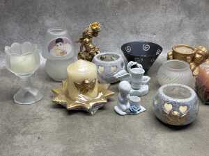 Candle holder, candles and ornaments - 2