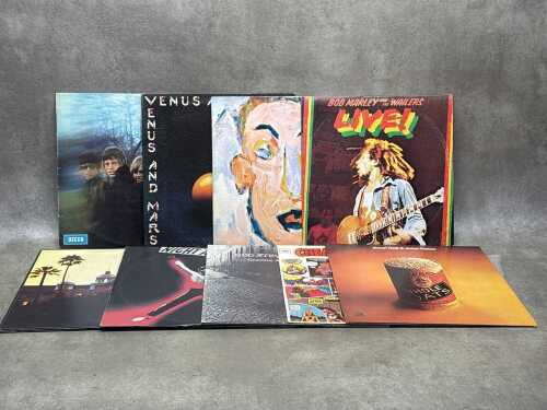 Nine Rock and Pop vinyl records