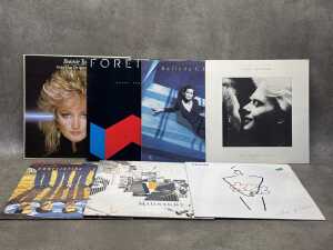 Seven '80s Rock and Pop vinyl records