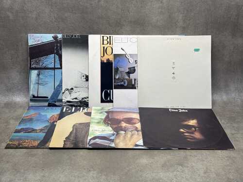 Nine Elton John and Billy Joel vinyl records