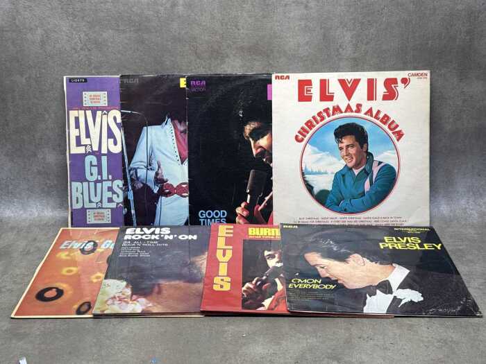 Eight Elvis Presley vinyl records