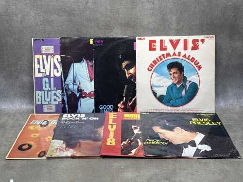 Eight Elvis Presley vinyl records