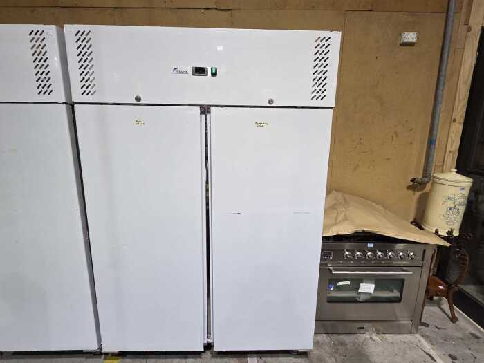 As new: Commercial FED-X XURF1200SFV stainless steel double door upright freezer (plastic wrapped)