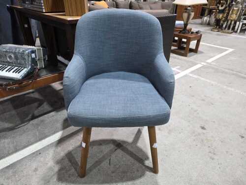 West Elm blue upholstered occasional chair