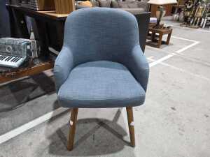 West Elm blue upholstered occasional chair