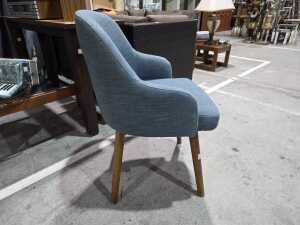 West Elm blue upholstered occasional chair - 2