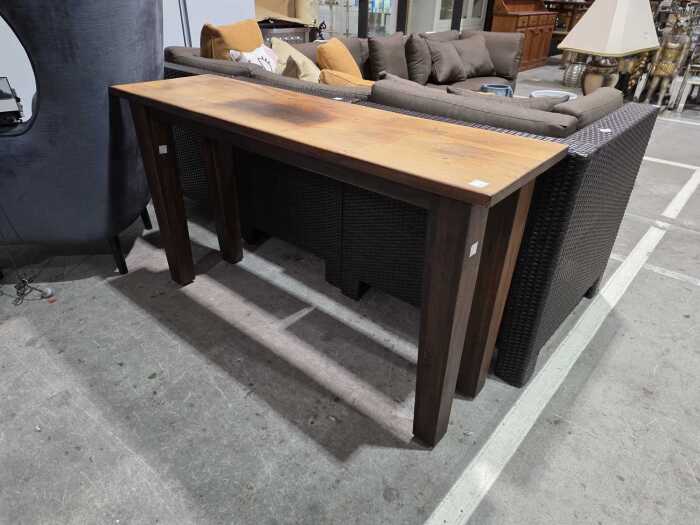 Arts and Crafts style hardwood side table