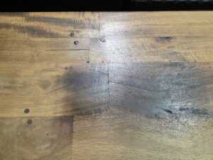 Arts and Crafts style hardwood side table - 3