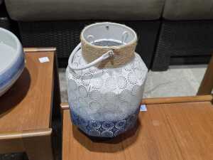 Trio of blue ceramic vases - 3