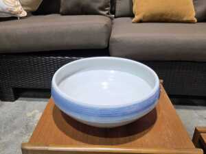 Trio of blue ceramic vases - 4