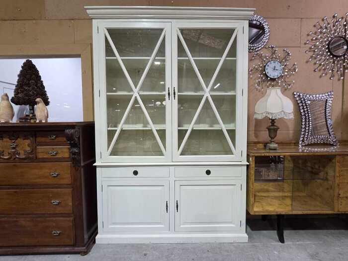White glazed display cupboard