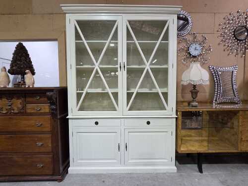 White glazed display cupboard