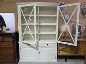 White glazed display cupboard - 2