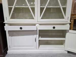 White glazed display cupboard - 5