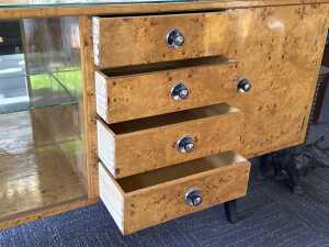 Art Deco burr maple sideboard - 4