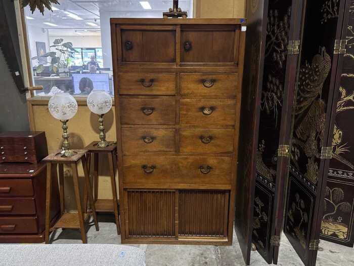 Japanese elm Tansu cabinet, Meiji period