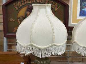 Pair of crackle painted table lamps - 2