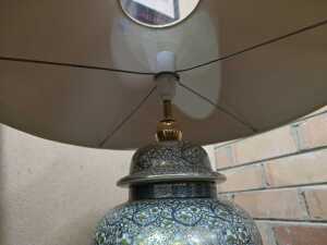 Glazed and gilded ceramic ginger jar table lamp - 4
