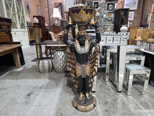 Ancient Egyptian style decorative resin figural planter