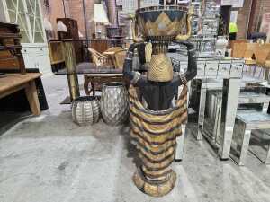 Ancient Egyptian style decorative resin figural planter - 5