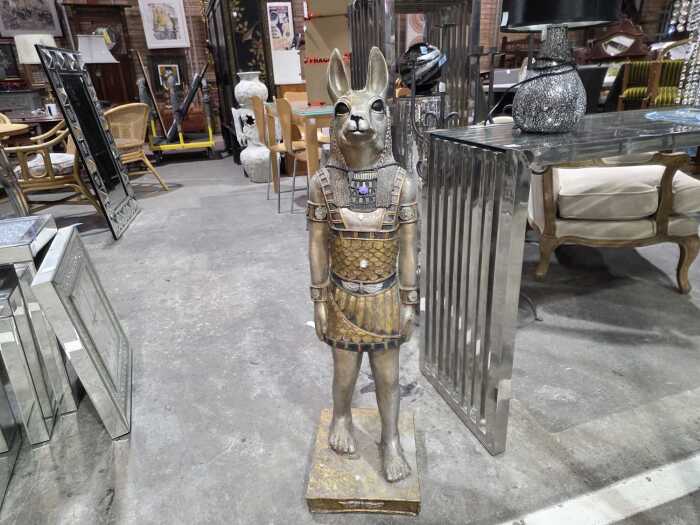 Ancient Egyptian-style resin Anubis statue