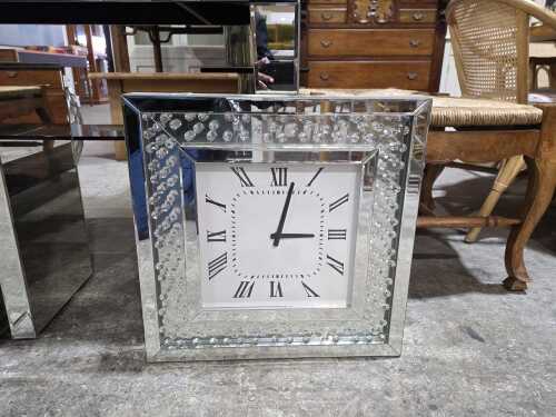 Bellevue Contemporary Living mirrored wall clock