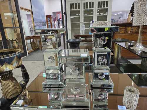 Three Bromley mirrored candle holders