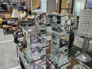 Three Bromley mirrored candle holders - 2