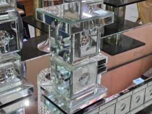 Three Bromley mirrored candle holders - 4