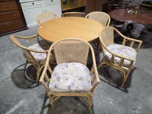 Seven-piece cane dining setting - 2