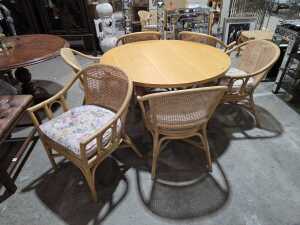 Seven-piece cane dining setting - 5
