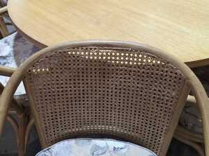 Seven-piece cane dining setting - 7